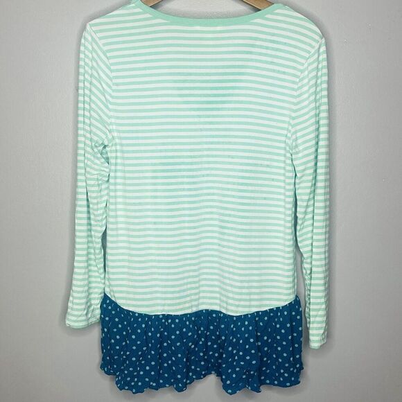 Matilda Jane Talk Tomorrow Top Small Womens Striped Polka Dot Hem - Picture 5 of 5